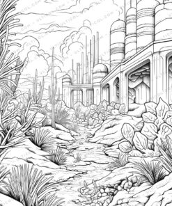 25 Alien Friends Grayscale Coloring Pages