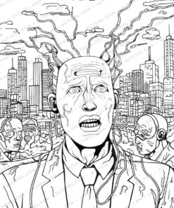 25 Alien Friends Grayscale Coloring Pages