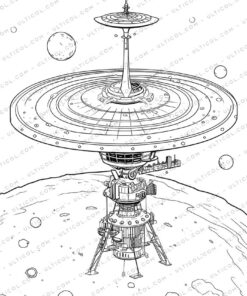 Spacecraft Grayscale Coloring Pages