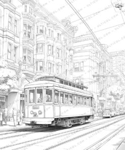 Cityscape Grayscale Coloring Pages
