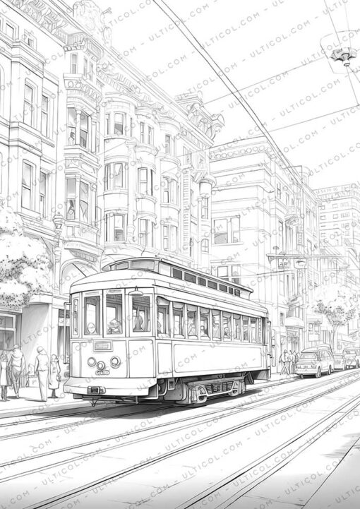 Cityscape Grayscale Coloring Pages