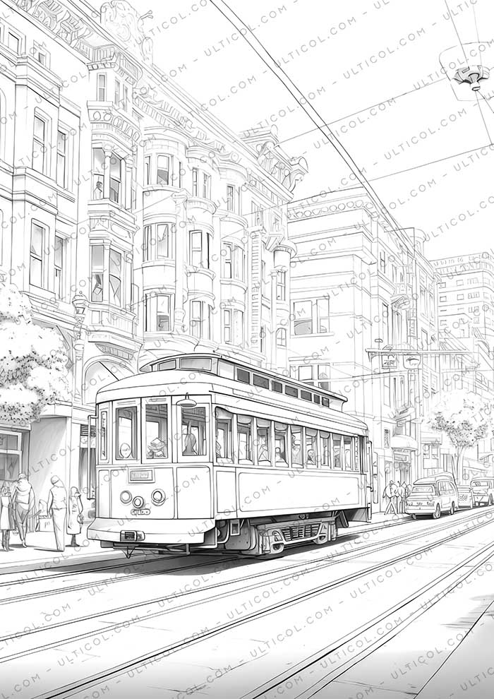 Cityscape Grayscale Coloring Pages