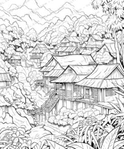 Bamboo Grayscale Coloring Pages