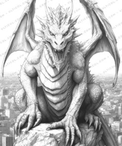 Dragon Fantasy Coloring Page Book, Adults + kids