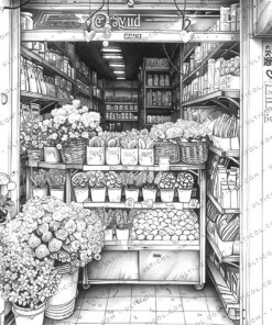 Flower Love Shop Coloring
