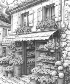 Flower Love Shop Coloring