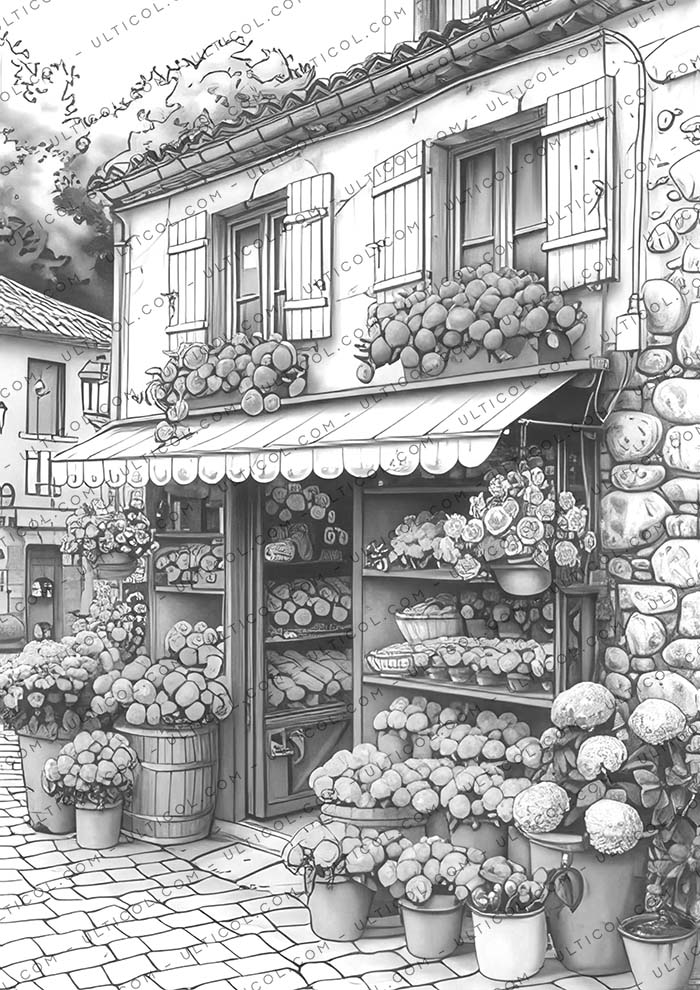 Flower Love Shop Coloring