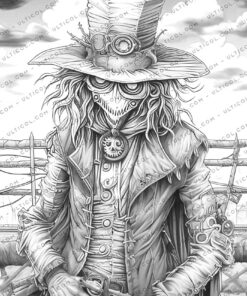 Steampunk Scarecrows Coloring