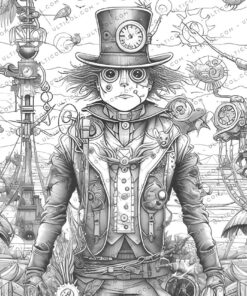 Steampunk Scarecrows Coloring