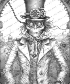 Steampunk Scarecrows Coloring