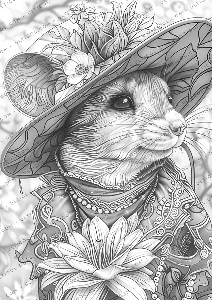 Mardi Gras Animals Coloring