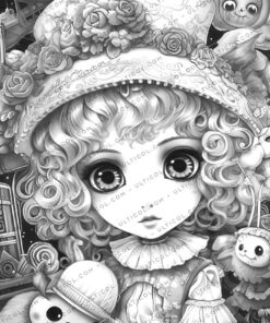 Kawaii Creepy Doll Coloring