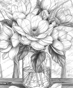 Magnolia Flowers Coloring