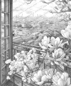 Magnolia Flowers Coloring