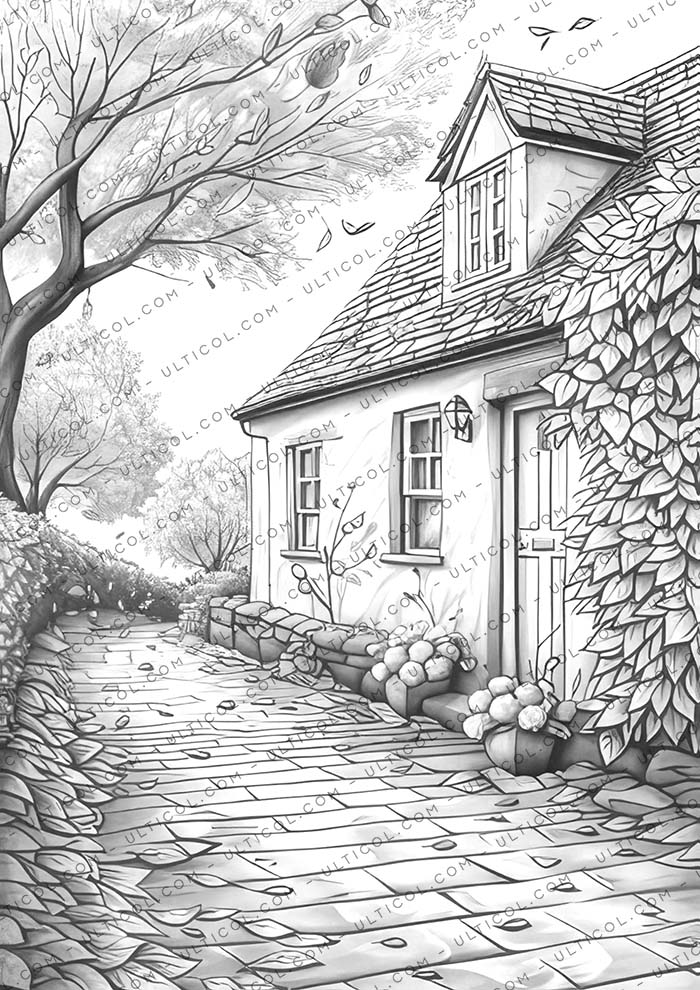 Autumn Scenery Coloring