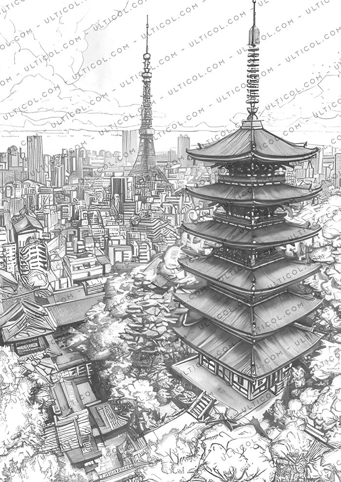 Tokyo City Coloring