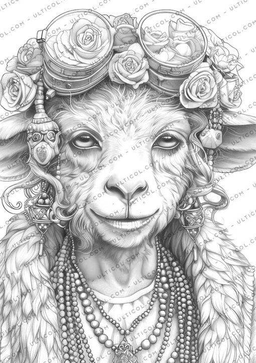 Mardi Gras Animals Coloring
