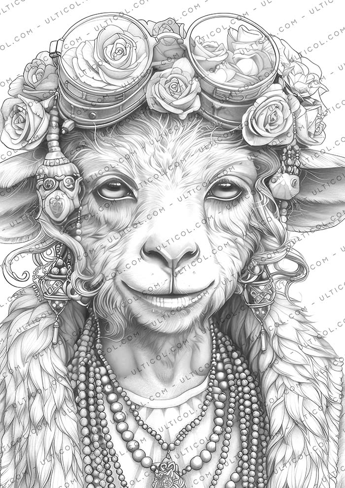 Mardi Gras Animals Coloring