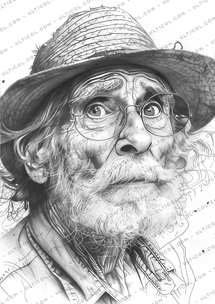 Funny Grandpa Coloring