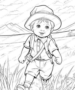 School Fashion Grayscale Coloring Pages