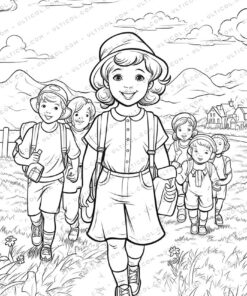 School Fashion Grayscale Coloring Pages