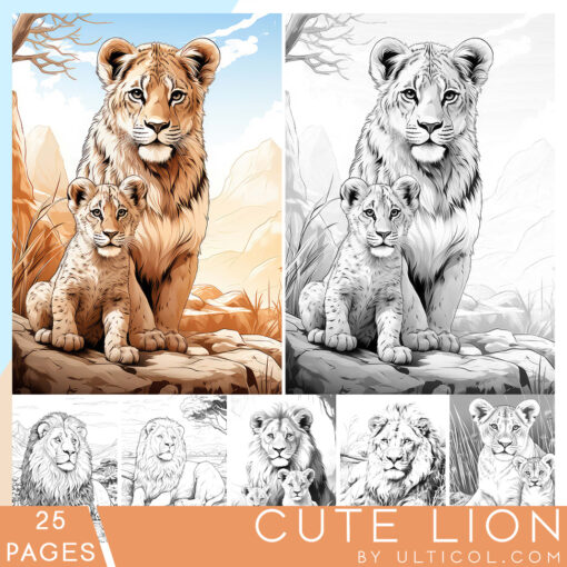 Cute lion Coloring