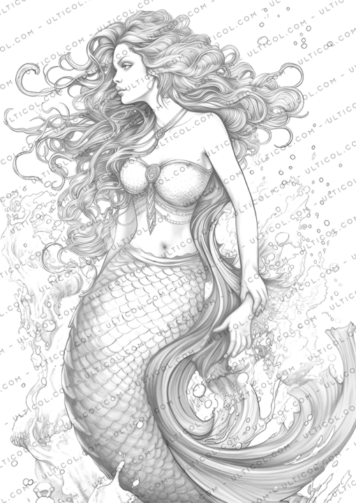 Mermaids Coloring Pages for Adults