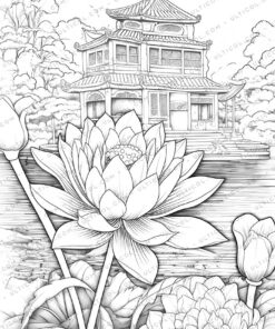 Fairy Homes Grayscale Coloring Pages