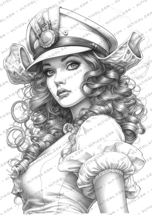 sailor pin up girls coloring