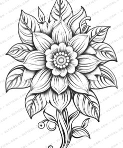 Mandala Coloring Page Book, Adults + Kids - Instant Download Grayscale Coloring Page