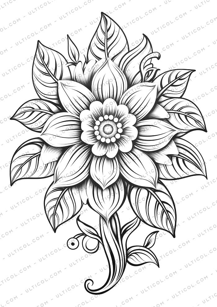 Mandala Coloring Page Book, Adults + Kids - Instant Download Grayscale Coloring Page