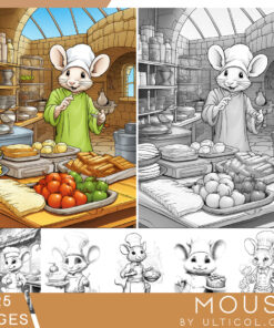 Mouse Grayscale Coloring Pages