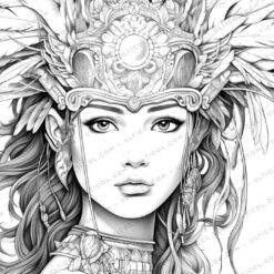 Mysterious Girl Grayscale Coloring Pages