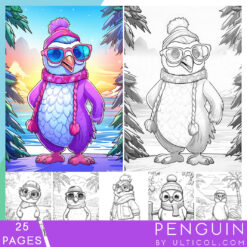 Christmas Penguin Coloring