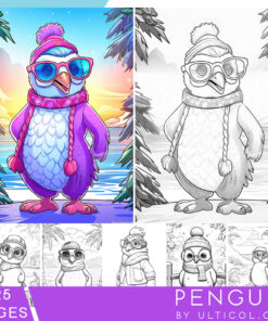 Christmas Penguin Coloring