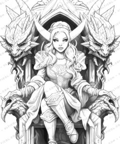 Fairy Queen Grayscale Coloring Pages