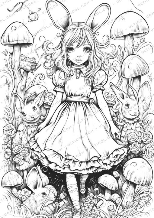 Alice's Adventures in Wonderland Coloring Pages