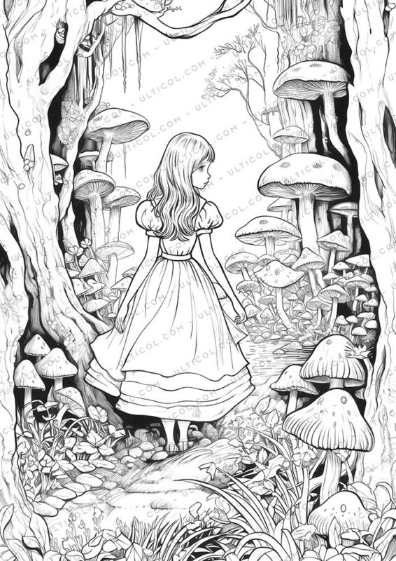 25 Alice's Adventures in Wonderland Coloring Pages – Instant Download ...