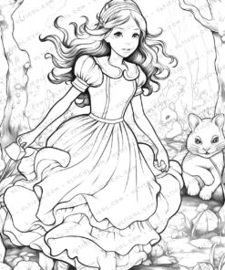 25 Alice in Wonderland Grayscale Coloring Pages