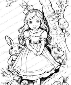 25 Alice in Wonderland Grayscale Coloring Pages