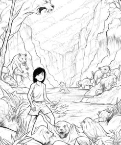 The Jungle Book Coloring Grayscale Coloring Pages