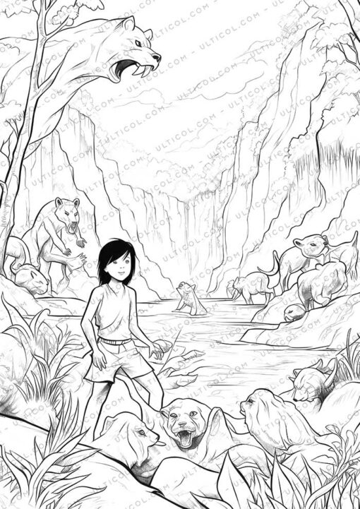 The Jungle Book Coloring Grayscale Coloring Pages