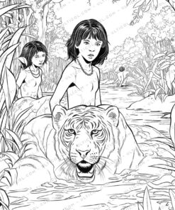 The Jungle Book Coloring Grayscale Coloring Pages