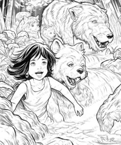 The Jungle Book Grayscale Coloring Pages