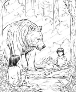 The Jungle Book Grayscale Coloring Pages