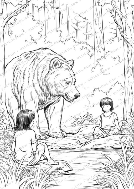 The Jungle Book Grayscale Coloring Pages