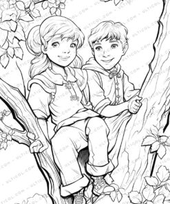 Jack and the Beanstalk Grayscale Coloring Pages