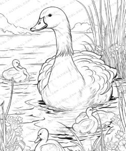 The Ugly Duckling Grayscale Coloring Pages