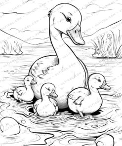 The Ugly Duckling Grayscale Coloring Pages