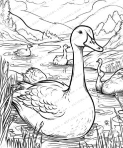 The Ugly Duckling Grayscale Coloring Pages